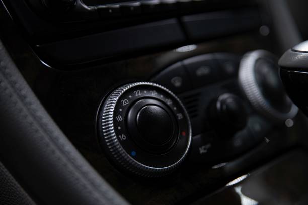 istock Car air conditioner regulator. Modern car interior 1227523547
