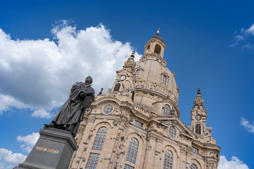 The Dresden Frauenkirche (Church of Our Lady) is a Lutheran church in Dresden, the capital of the German state of Saxony.
