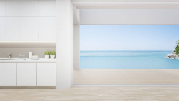istock Cabinet of modern kitchen in luxury beach house. 1227533479