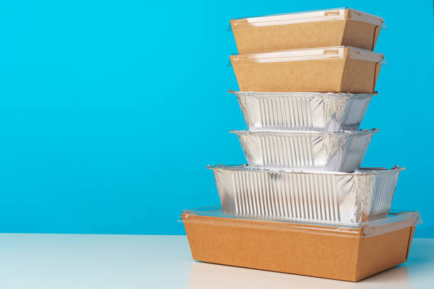 istock Assortment of various food delivery containers on table 1227533668
