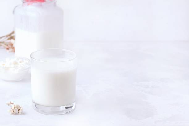 istock dairy products on a white background. copy space 1227533840