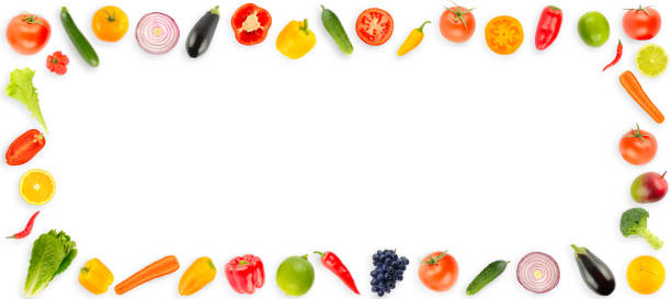 istock Wide frame ripe fresh vegetables and fruits 1227536207