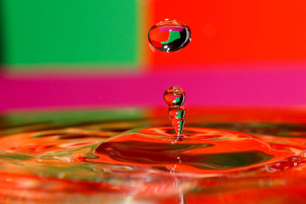 istock Drop of water with red green background 1227536828