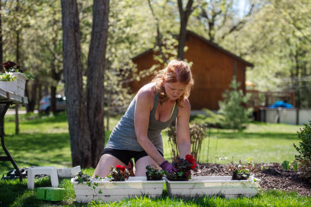 istock Woman gardening with her son 1227539462