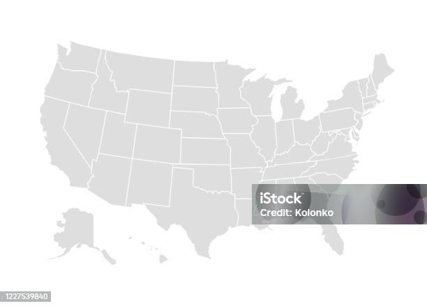 Vector Usa Carte America Icône Illustration De Carte De Pays Damérique Détat Uni Vecteurs libres de droits et plus d'images vectorielles de États-Unis
