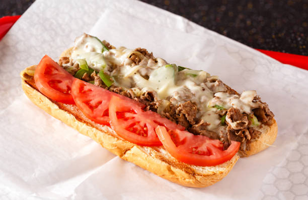 istock Open faced Philly steak and cheese sandwich 1227541674
