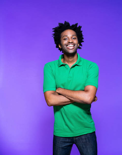 istock Colored portrait of cheerful young man 1227542890