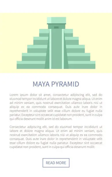 Vector illustration of Maya Pyramid Web Page Text Vector Illustration