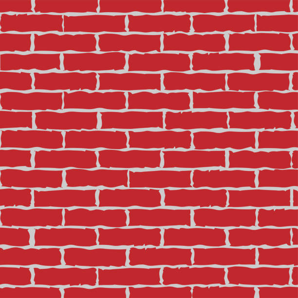 cartoon rote ziegelwand textur oder hintergrund mit flecken für text. vektor-illustration - brick wall backgrounds red textured stock-grafiken, -clipart, -cartoons und -symbole