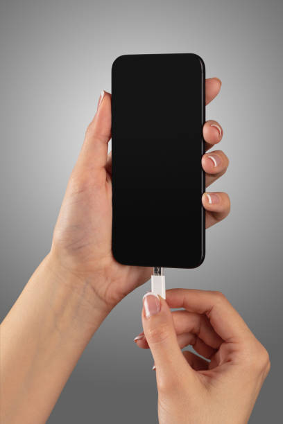 istock Hand charging phone with low battery 1227548630