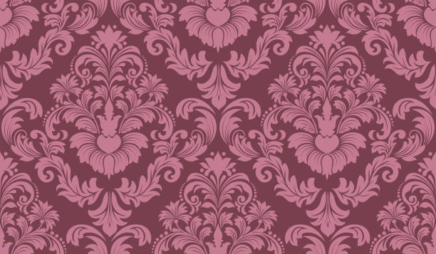 ilustrações, clipart, desenhos animados e ícones de elemento padrão sem costura damask. vetor clássico de luxo antigo ornamento damasco, textura real vitoriana perfeita para papéis de parede, têxtil, embalagem. modelo barroco floral requintado vintage. - invitation intricacy nostalgia elegance