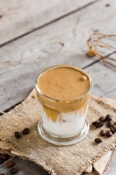istock Coffee trend - dalgona coffee, whipped instant coffee. cream coffee, iced coffee 1227554958