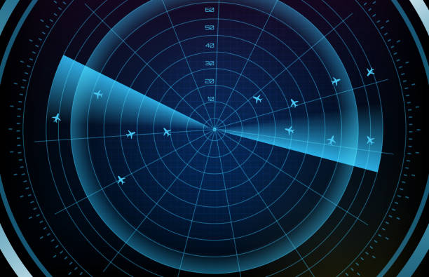 istock abstract background of futuristic technology screen scan flight radar airplane route path and red plane intruder 1227556551
