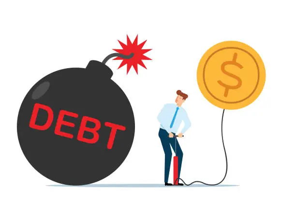 Vector illustration of Debt