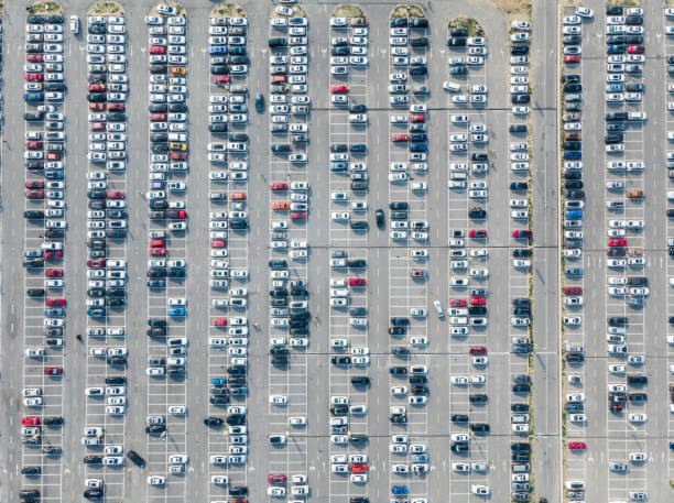 istock Drone View of Outdoor Parking Lots 1227560663