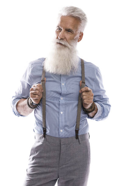istock Handsome aged male model posing  on white background 1227561014