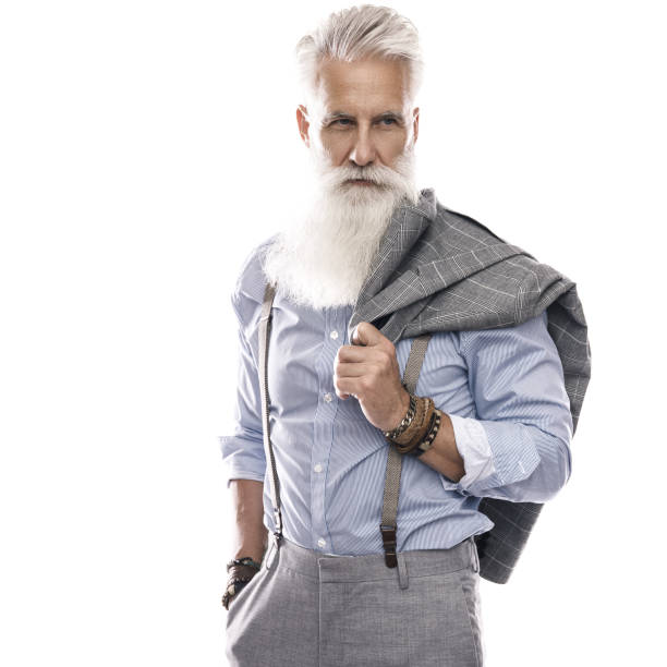 istock Handsome aged male model posing  on white background 1227561062