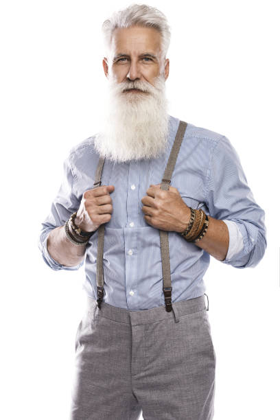 istock Handsome aged male model posing  on white background 1227561180