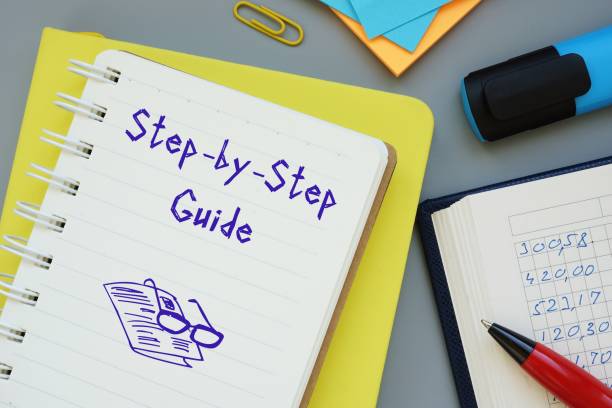 istock Financial concept about Step-by-Step Guide with phrase on the piece of paper. 1227561621