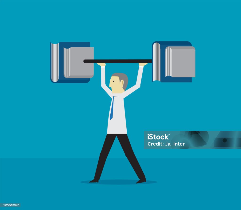 Hard Learning Vector Hard Learning Stock Illustration - Download Image Now - Educational ...