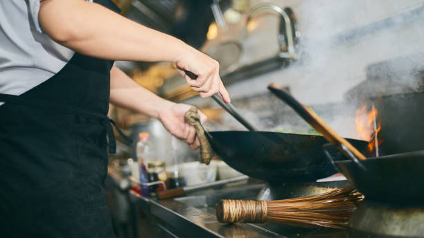 istock Stir fry cooking with chef 1227562442