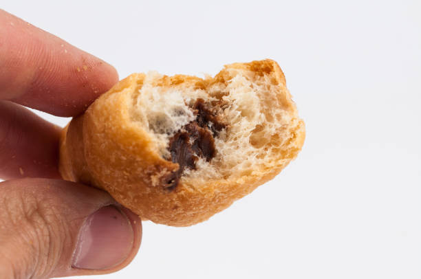 istock Croissant filled with chocolate isolated on a white background.Copy space 1227564020