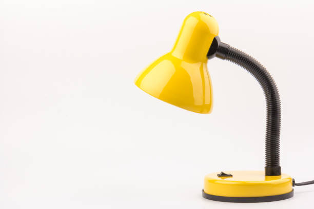 istock Yellow desk lamp isolated on white background 1227565352