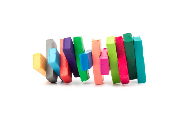 istock olorful plasticine isolated on white background. Space for text 1227565580
