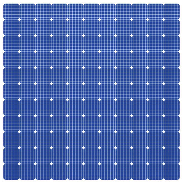 blaues silizium photovoltaik elektrische solarpanel textur detaillierte vektor-illustration - solar collector illustrations stock-grafiken, -clipart, -cartoons und -symbole