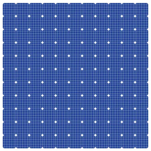 Vector illustration of Blue silicon photovoltaic electric solar panel texture Detailed vector illustration