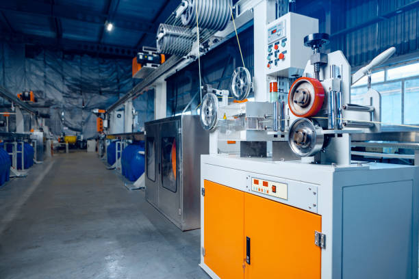 istock Inside the new factory manufacturing electrical cable. Cable production. 1227571786