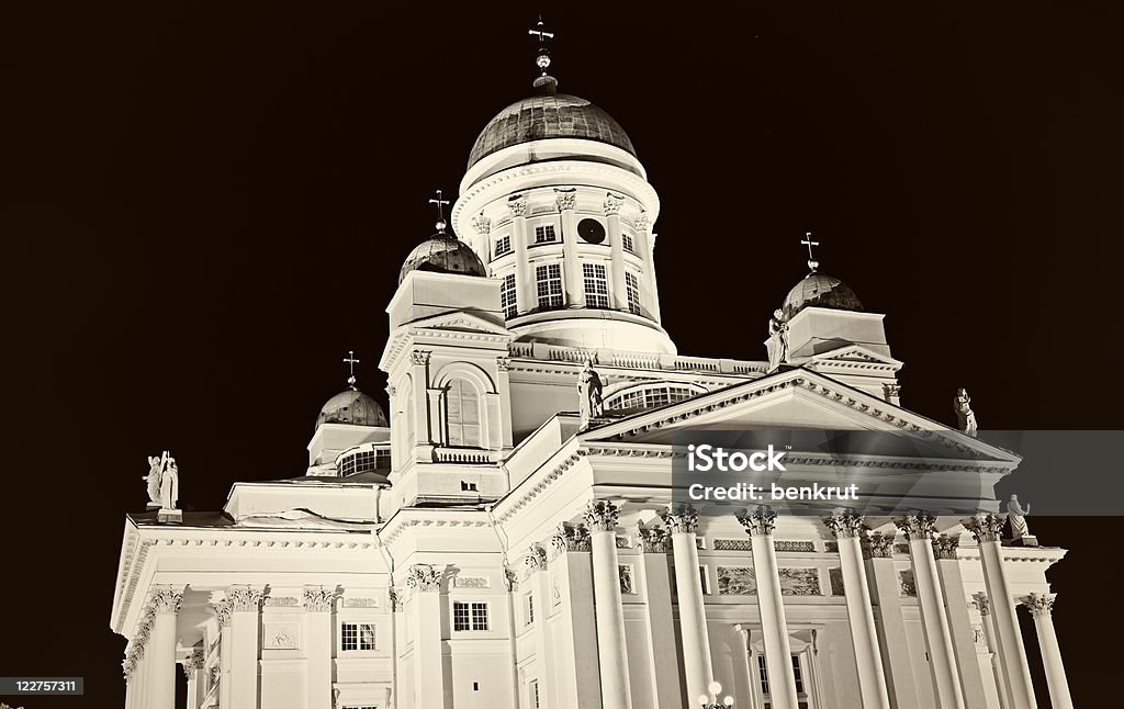 B & W de Cathédrale luthérienne - Photo de Finlande libre de droits