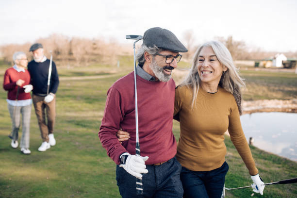 istock Seniors enjoying golf together 1227575457