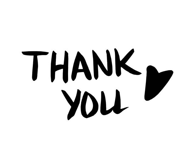 istock Hand drawn lettering THANK YOU decorated with a heart, black color. 1227581444