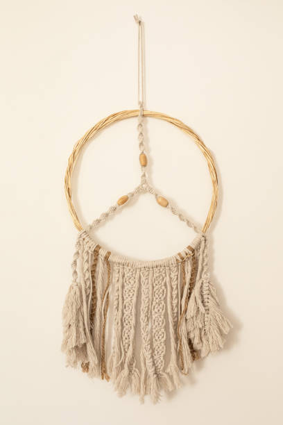 istock Handmade diy decorative cotton macrame wall pendant 1227582470