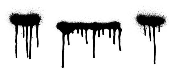 istock Set of graffiti spray banner. Vector spray paint shapes with smudges 1227586362