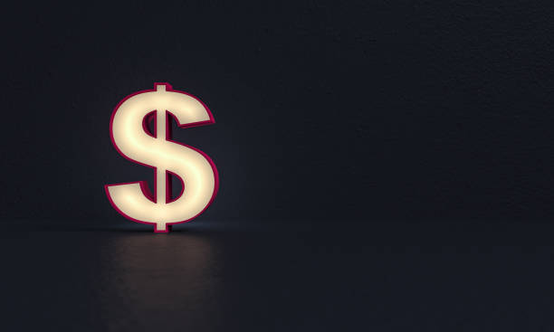 istock Frosted glass - Dollar simbol - dark background - 3d rendering 1227587051