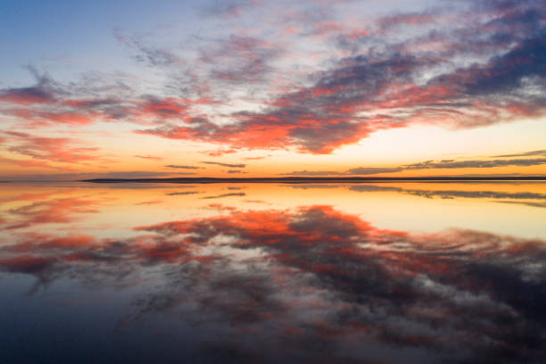 istock Beautiful sunset over the lake 1227589369