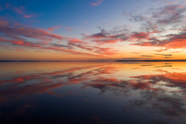 istock Beautiful sunset over the lake 1227589608