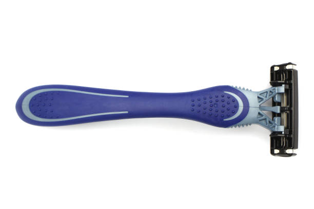 istock Shaving razor isolated on white background. top view 1227589952
