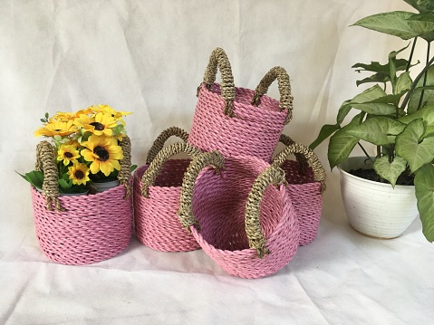 colorful basket weaving product for decoration