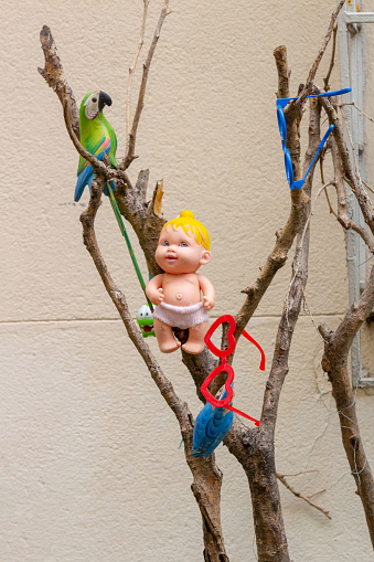 tree with a toy doll in Rio de Janeiro Brazil.