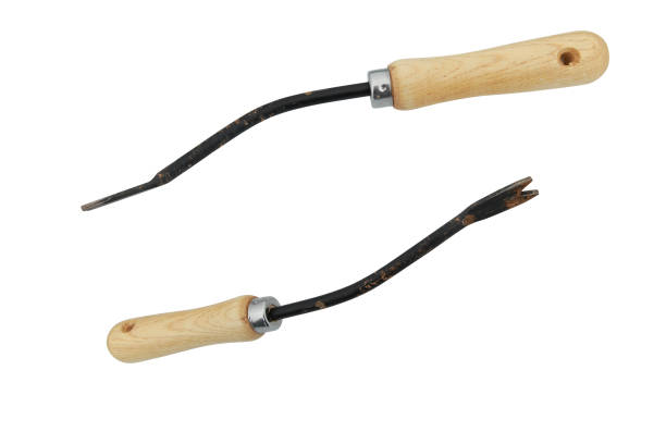 istock Hand Weeder Over White with Clipping Path. Wooden handle metal tool. 1227591951
