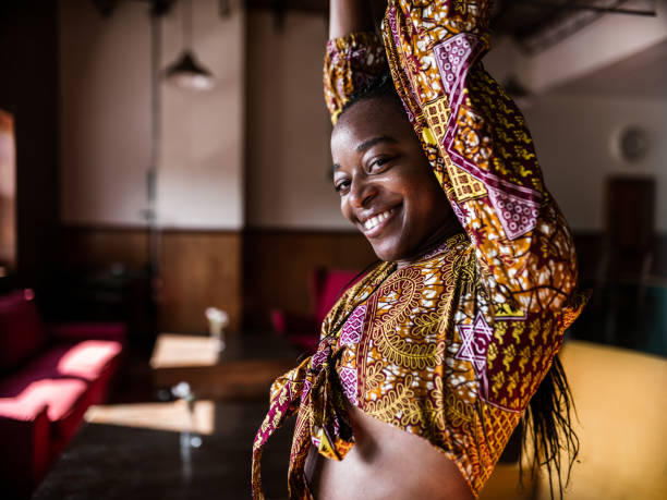 istock Dancing African woman 1227595979