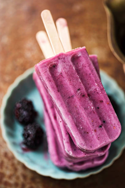 istock Blackberry yoghurt smoothie ice cream popsicles 1227596647