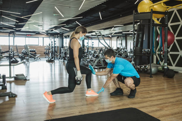 istock Workout in gym after pandemic 1227597468