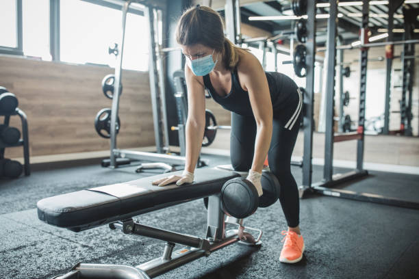 istock Workout in gym after pandemic 1227597515
