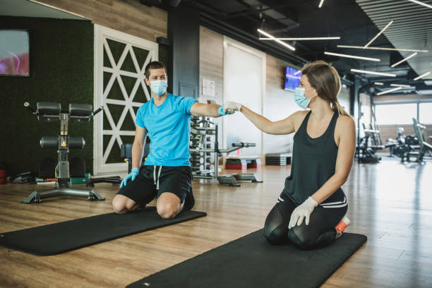 istock Workout in gym after pandemic 1227597570