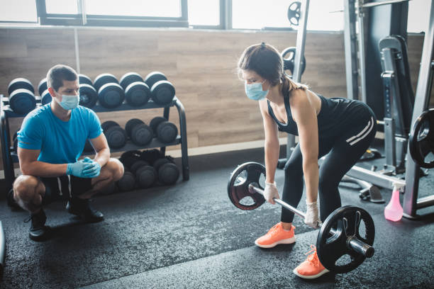 istock Workout in gym after pandemic 1227597612