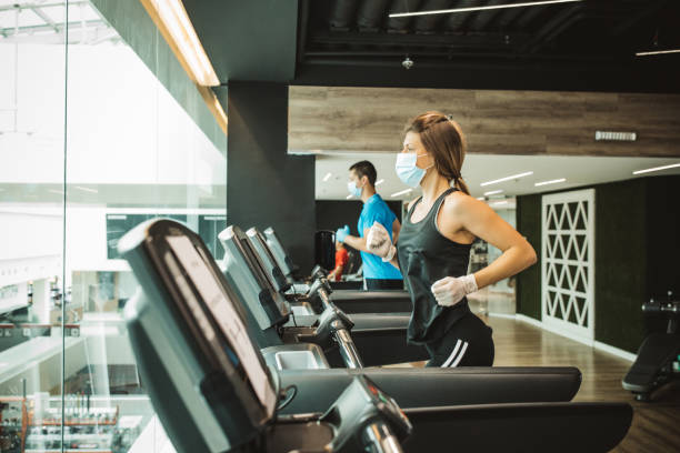 istock Workout in gym after pandemic 1227598052
